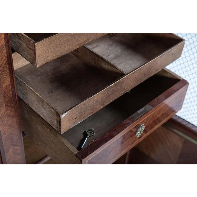 19th Century French Walnut Armoire or Bookcase For Sale - Image 12 of 17