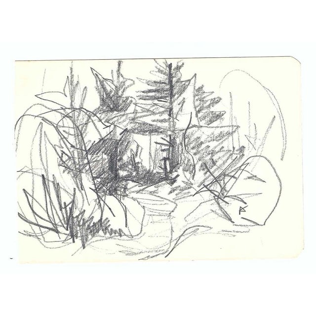 MCM drawing on paper by Robert Henry Angeloch (1922-2011). Signed with an A lower right and bears estate stamp on the...