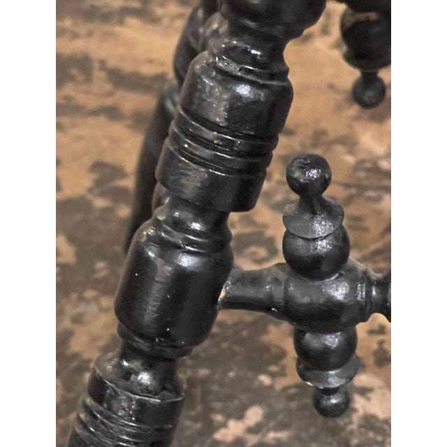 Traditional English Regency Ebonized Stool With Scalamandre Tiger Velvet For Sale - Image 3 of 6