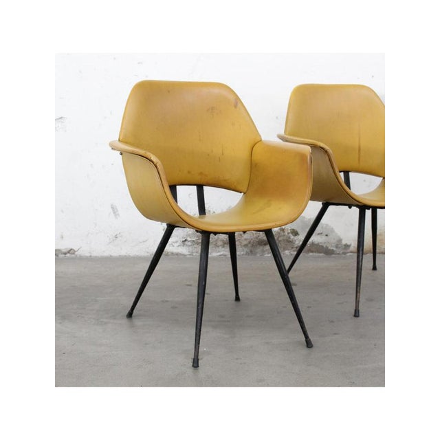 Set of Ocher Armchairs, 1960s For Sale - Image 4 of 13