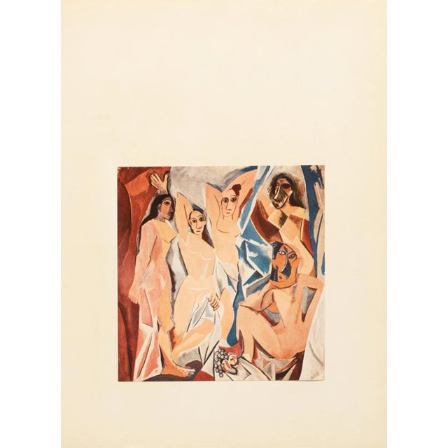 Portraiture 1957 After Pablo Picasso "Les Demoiselles D'Avignon", Period Cubist Full-Color Print For Sale - Image 3 of 8