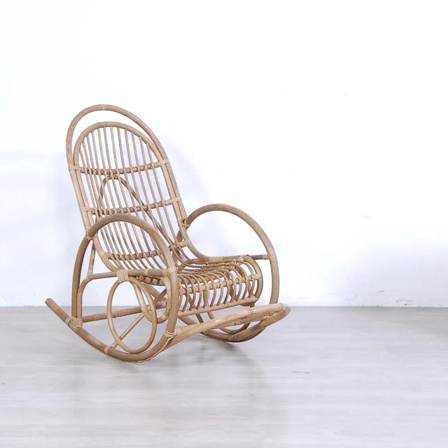 Bamboo Rocking Chair, Italy, 1970s For Sale - Image 11 of 11
