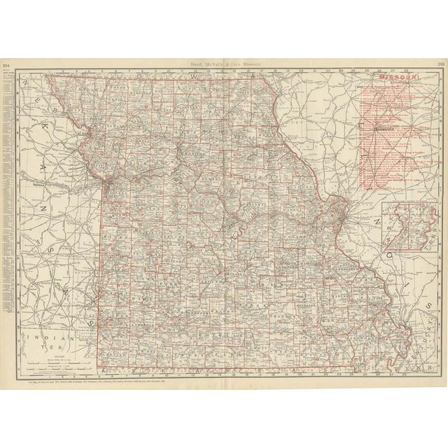 Antique Map of Missouri The Show-Me State by Ran McNally, 1899 For Sale - Image 12 of 12