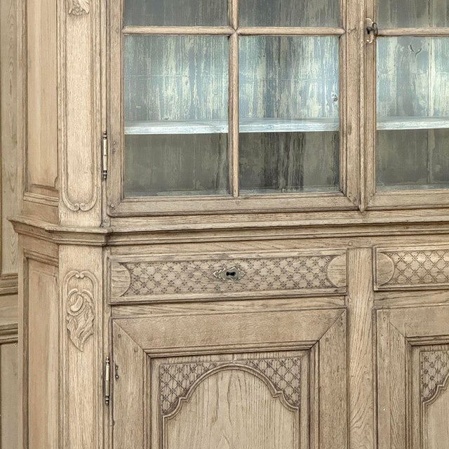 18th Century Rustic Belgian Regence Stripped Oak Bookcase Cabinet For Sale In Dallas - Image 6 of 18