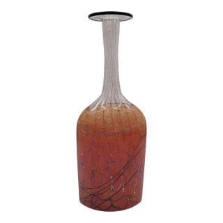 1980s Transjo Hytta Glass Vase Bottle Flask For Sale