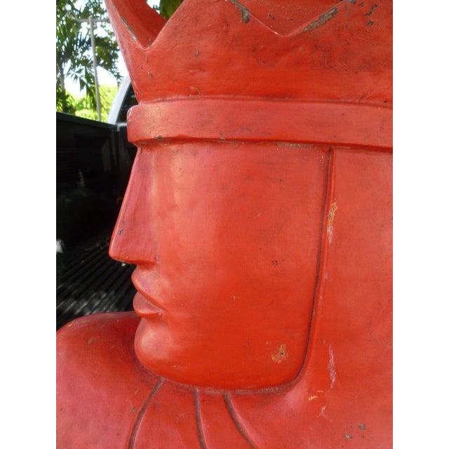 Rare large oversized large art deco style chess piece knight advertising display sold as found unrestored in vintage...