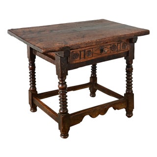 French 18th Century Solid Oak Table For Sale