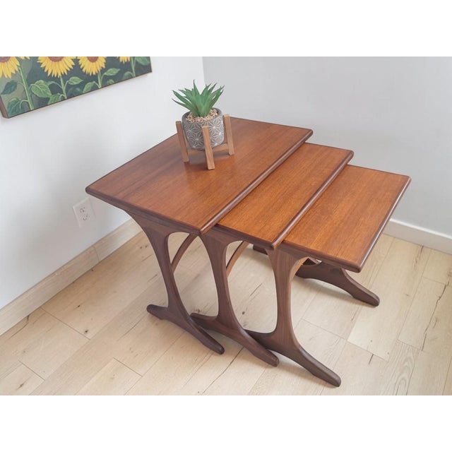 1960s Mid-Century Modern Teak Fresco Nesting Tables from G Plan, 1960s, Set of 3 For Sale - Image 5 of 16