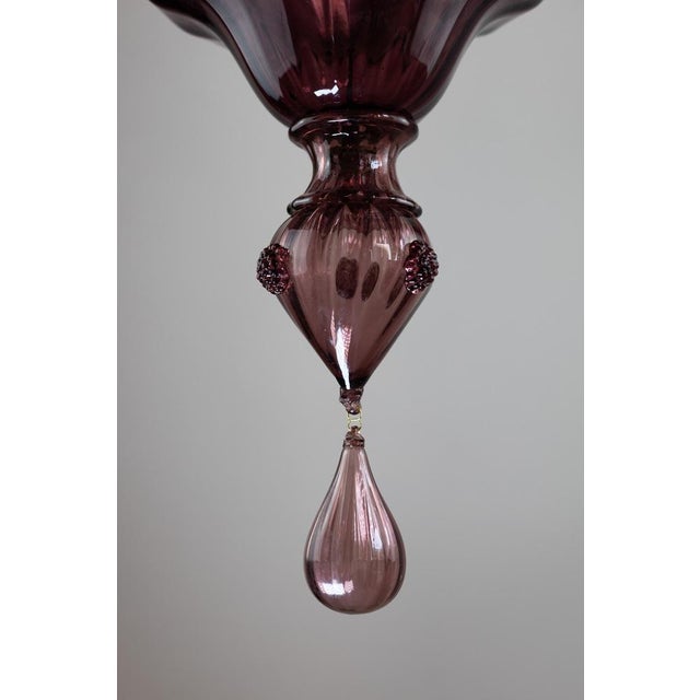 Art Deco Hanging Light in Murano Glass For Sale - Image 6 of 11