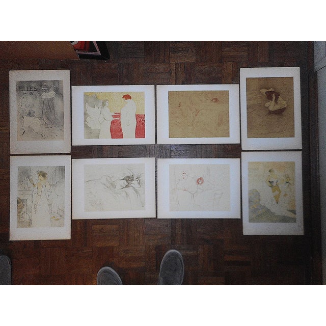 1950s Vintage Lithographs-Toulouse Lautrec- "Elles [Women]"-Set of 8 For Sale - Image 5 of 5
