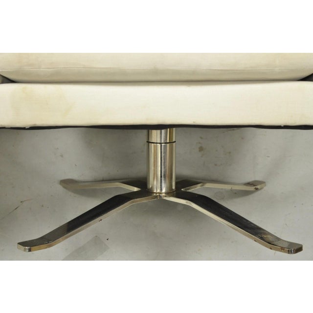 White West Elm Lucas Healthcare Swivel Chrome Base Modern Lounge Arm Chair - A Pair For Sale - Image 8 of 17