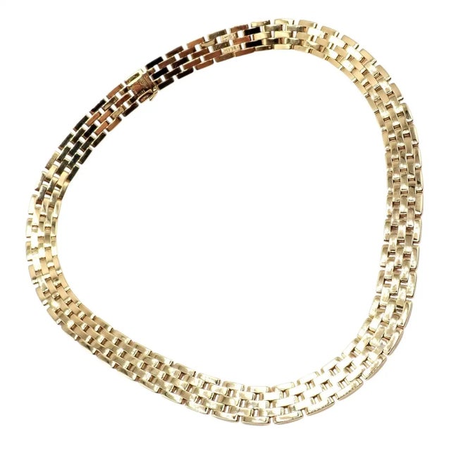 Cartier 1990s Cartier Maillon Panthere Five-Row Wide 20" Long Yellow Gold Necklace For Sale - Image 4 of 10