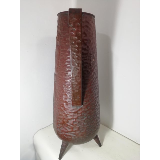 1950s Brutalist Copper Tripod Umbrella Stand by Angelo Bragalini, Italy, 1950s For Sale - Image 5 of 10