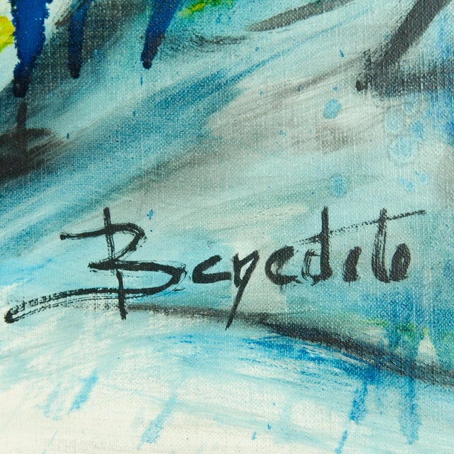 Concha Benedito, Abstract Composition, Original Mixed Media on Canvas, 1990s For Sale - Image 6 of 8