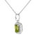 Contemporary 10K White Gold 5x3mm Green Peridot and Diamond Accent Halo Octagonal Shape 18" Pendant Necklace (I-J Color, I1-I2 Clarity) For Sale - Image 3 of 5
