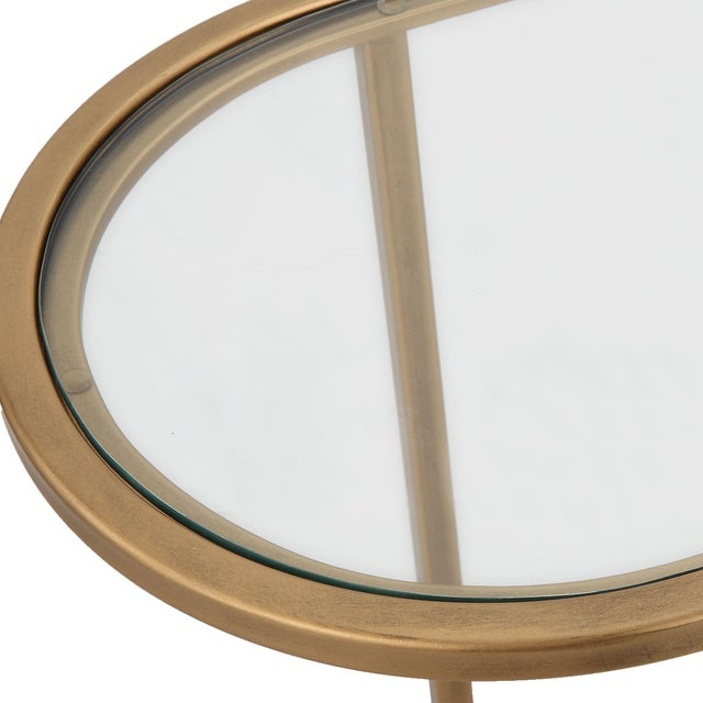 2020s Oval Brass & Glass Oval Nesting Tables - Set of 2 For Sale - Image 5 of 5