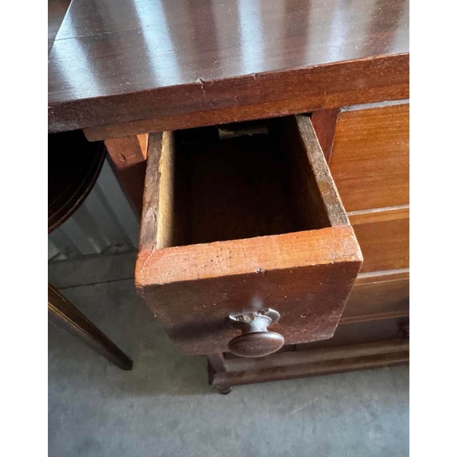 Mid 18th Century Victorian-Style 8-Drawer Wood Chest With Turned Feet For Sale - Image 4 of 7