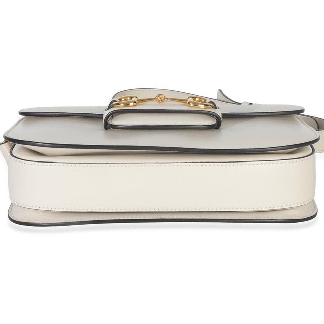 Mystic White Azalea Calfskin Horsebit Small 1955 Shoulder Bag For Sale In New York - Image 6 of 9