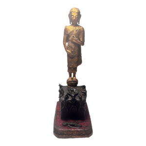 19th C Gilt Bronze Figure of Phra Malai, Thailand
