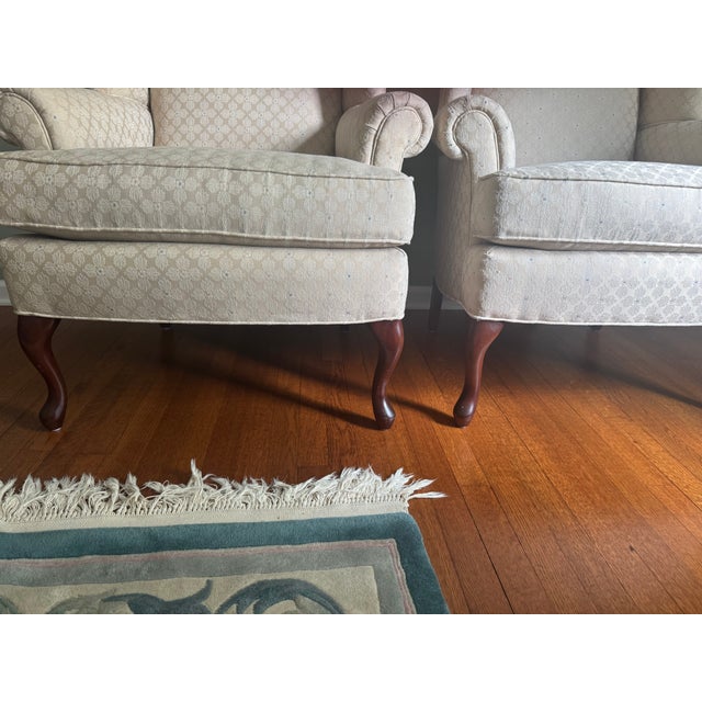 1980s 1980s Pennsylvania House Townhouse Wingback Chairs - A Pair For Sale - Image 5 of 6