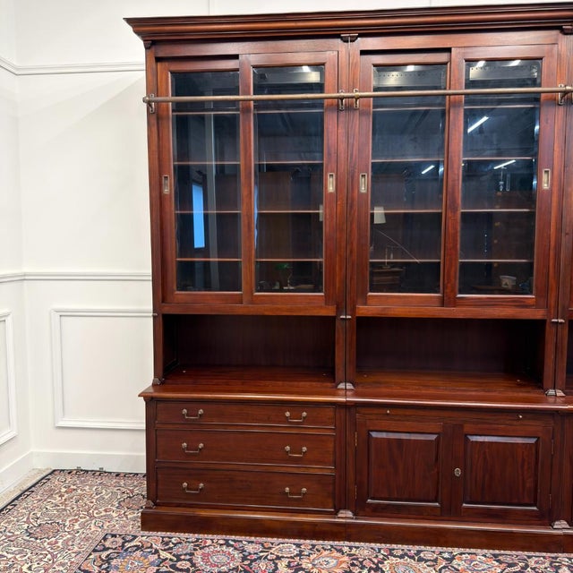 Classic English Library Cabinet Bookcase For Sale - Image 12 of 18