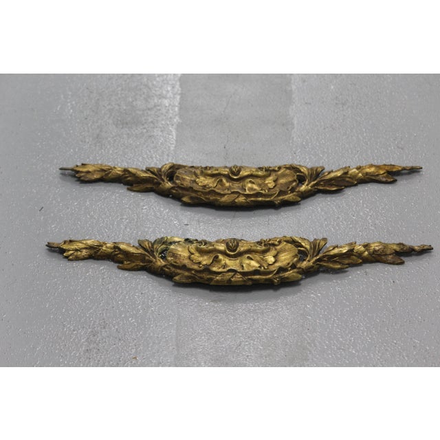 Metal Gilt Bronze Furniture Pediments, 1890s, Set of 2 For Sale - Image 7 of 18