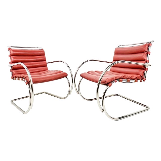 Pair of 1990s Mr Lounge Armchairs by Mies Van Der Rohe for Knoll For Sale