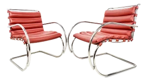Pair of 1990s Mr Lounge Armchairs by Mies Van Der Rohe for Knoll