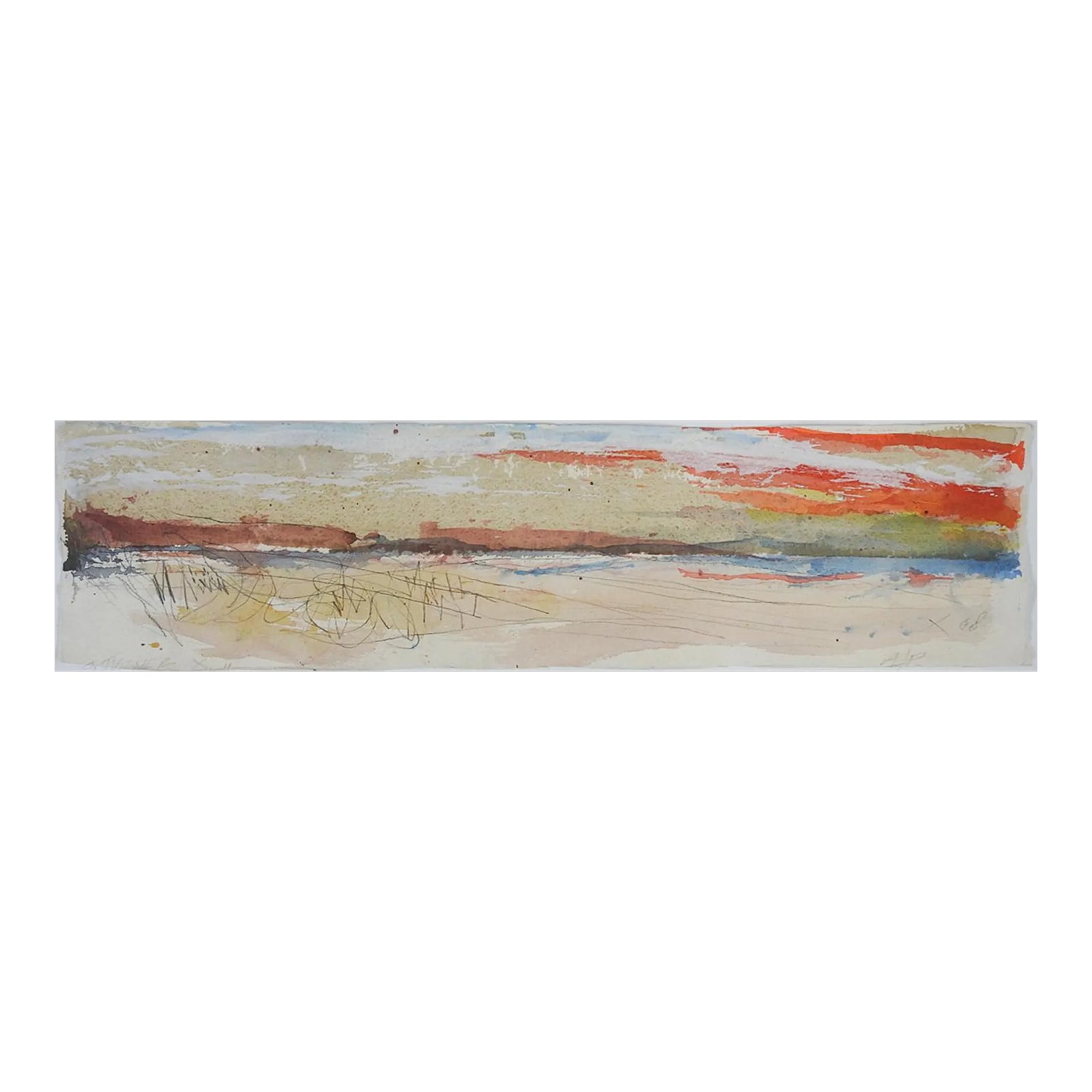 George Turner Abstract Landscape Sunset Print | Chairish