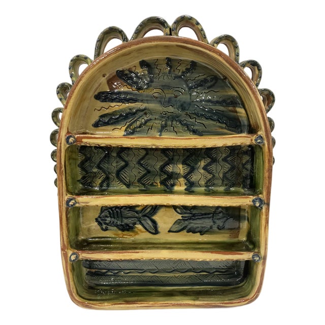 1990s French Ceramic Shelf Hand Painted For Sale