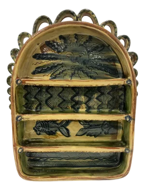 1990s French Ceramic Shelf Hand Painted