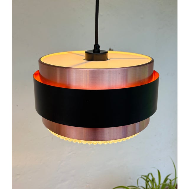 1960s Saturn Pendant Lamp in Copper and Black Metal by Jo Hammerborg for Fog & Mørup, 1960s For Sale - Image 5 of 14