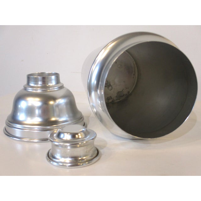 Silver Hotel Styled Large Aluminum Cocktail Shaker For Sale - Image 8 of 11