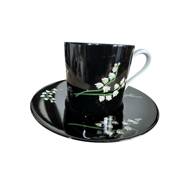 1980s Tiffany & Co. 4 Cup & Saucer Set Mrs. Delany’s Flowers by Sybil Connolly - 8 pcs For Sale - Image 12 of 12
