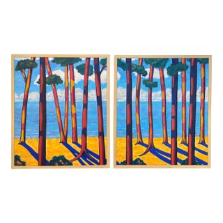 "Banho De Luz" Large Diptych Oil on Canvas by Joao De Brito For Sale