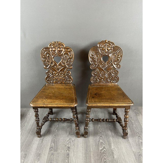 Late 19th Century Carved Wooden Chairs, Set of 2 For Sale - Image 4 of 7