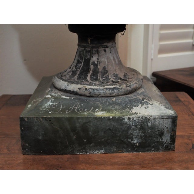 Mid 19th Century Louis XIV Style Bronze Garden Urn For Sale - Image 5 of 7