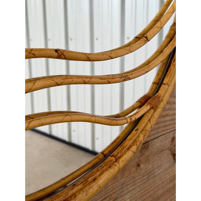 1960s Italian Rattan and Bamboo Round Mirror for Raymor For Sale - Image 9 of 12