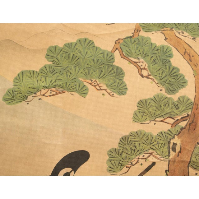 Pre-1940 Showa Era Japanese Print on Silk "Samurai" For Sale - Image 10 of 12