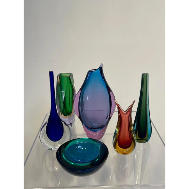 Glass 1970s Flavio Poli Penguin Large Sommerso Murano Vase Mid-Century For Sale - Image 7 of 8