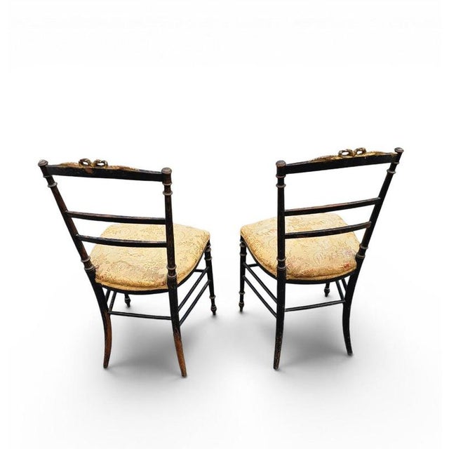 French Giltwood Salon Side Chairs, Set of 2 For Sale - Image 4 of 18