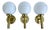 Vintage Danish Glass Sconces by Abo Reinders, Set of 3 For Sale