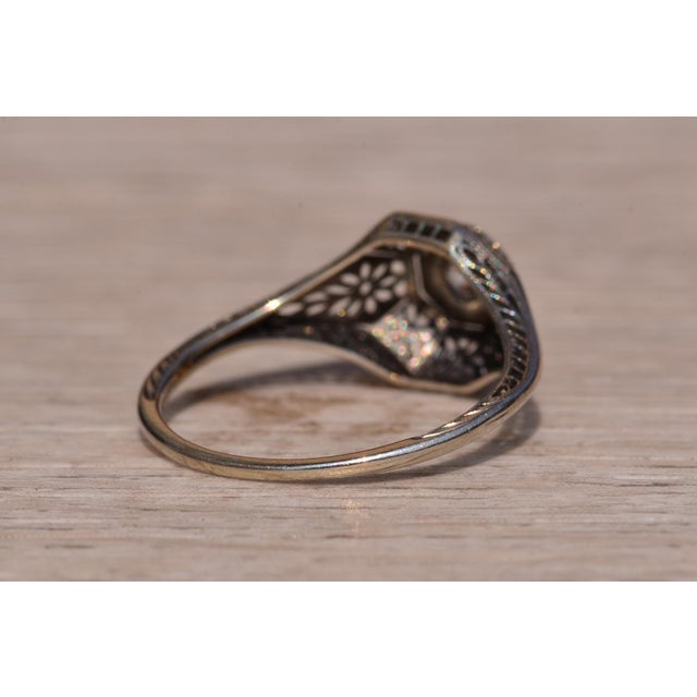 Metal The Davis Drive: Art Deco Engagement Ring in White Gold For Sale - Image 7 of 11