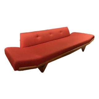 Mid-Century Modern Walnut Gondola Sofa For Sale