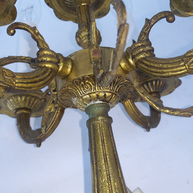 Mid 20th Century French Style 5 Light Candelabra Lamp For Sale - Image 13 of 18