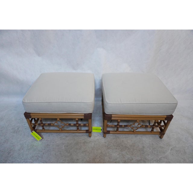 Lane Venture Mimi Outdoor Ottomans by Celerie Kemble. Vintage Palm Beach styled collection. These could work as standalone...