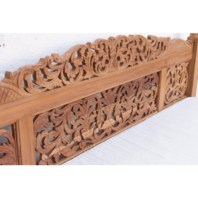 Finely Carved Bali Lounge Daybed Sofa For Sale - Image 10 of 11