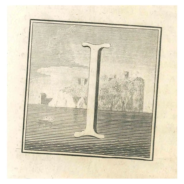 Gaspar Van Wittel (Vanvitelli), Antiquities of Herculaneum Letter I, Etching, 18th Century For Sale