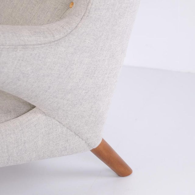 Model AP19 Papa Bear Chair in Light Grey Hallingdal Fabric and Teak attributed to Hans J. Wegner for PP Møbler, 1950s For Sale - Image 10 of 11