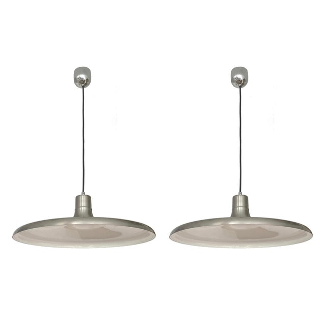 Mid-Century Modern Metal Pendant Lights by Leonardo Marelli for Estiluz, 1970s, Set of 2 For Sale - Image 9 of 10